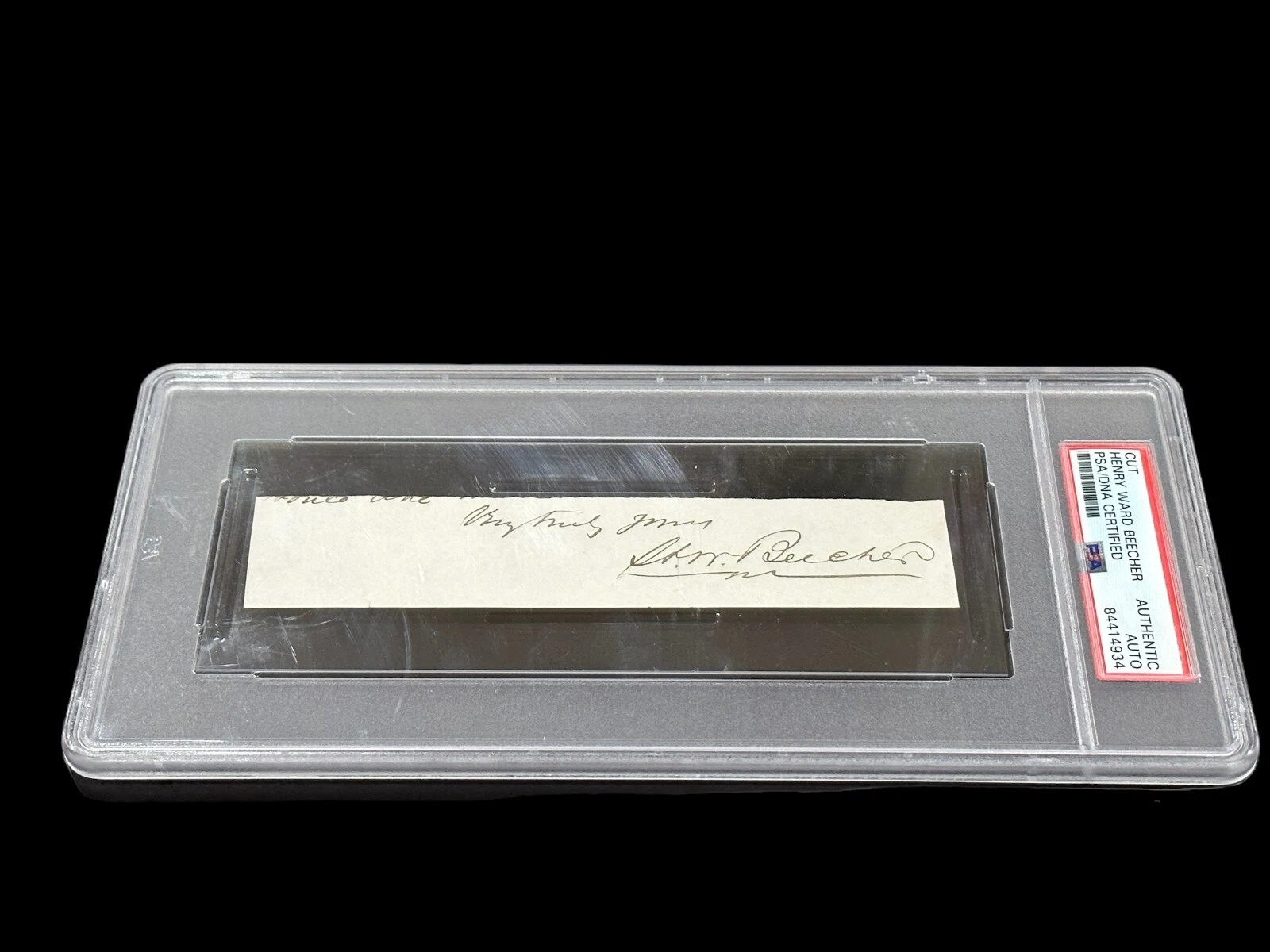 Henry Ward Beecher Clergy Abolitionist Women's Rig Signed Autograph PSA DNA Slab
