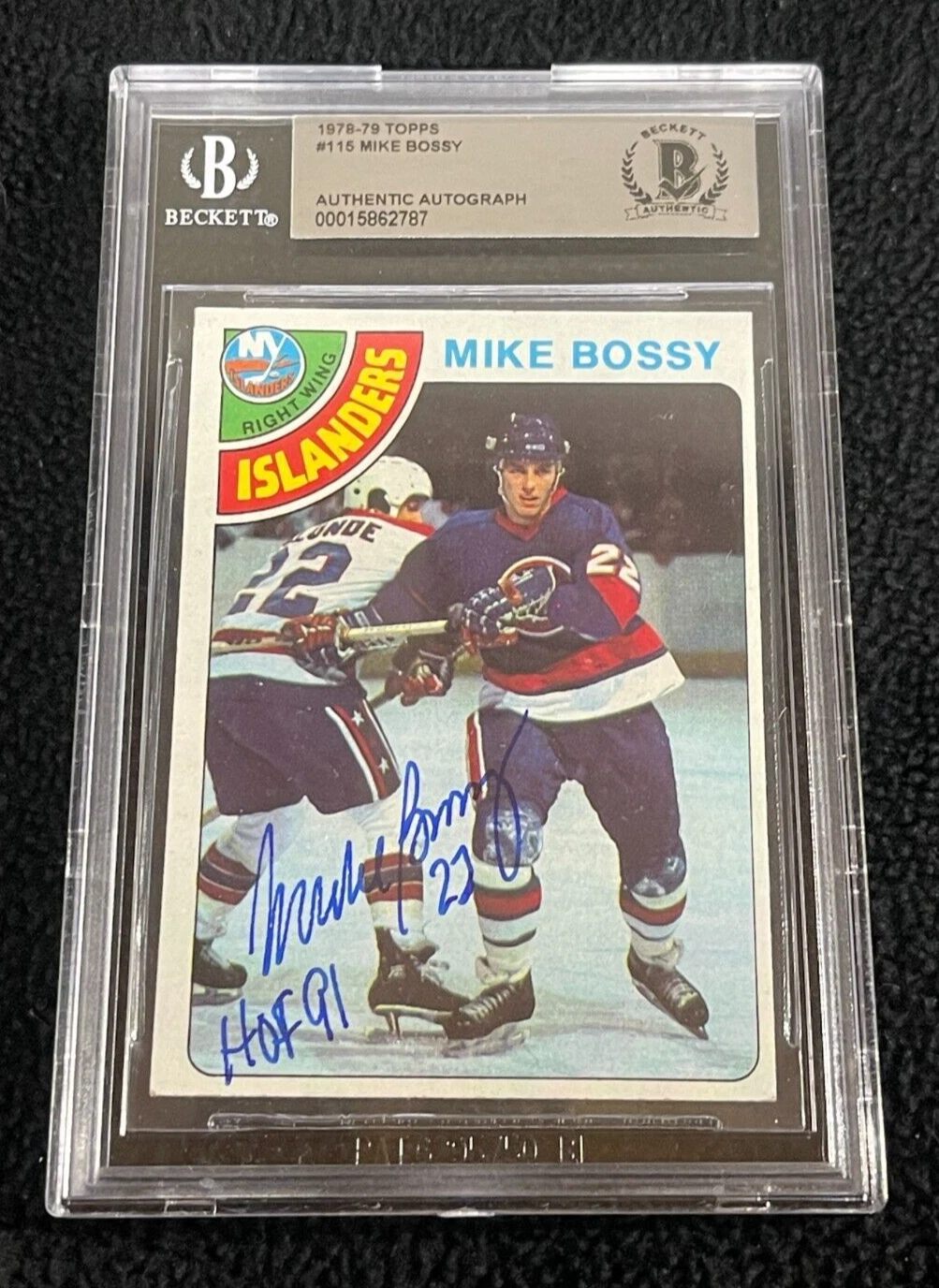 Mike Bossy Signed 19748/79 Topps Rookie Card #115 BAS Certified Islanders
