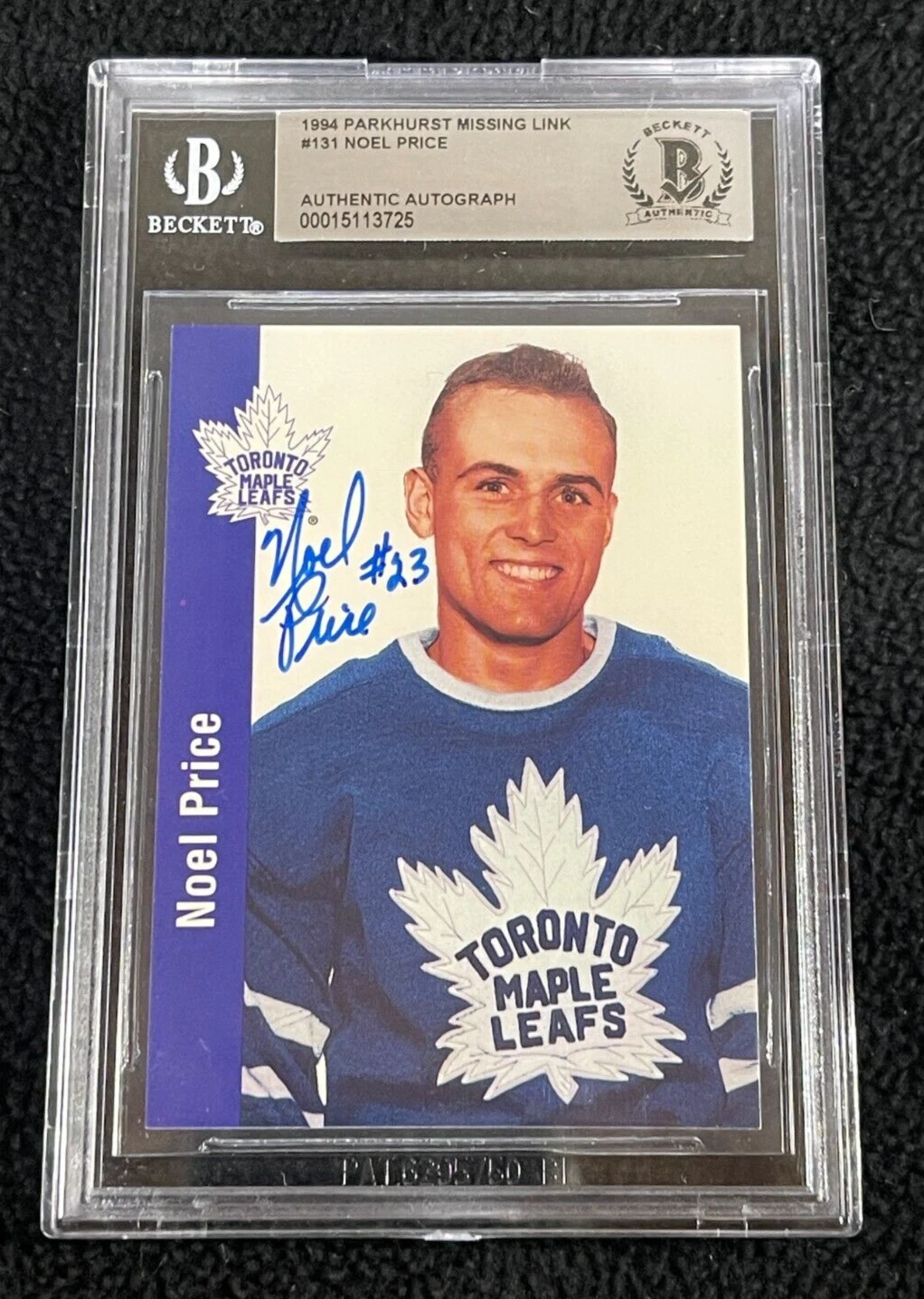 Noel Price Signed 1995/96 Parkhurst '66-67 Card #131 BAS Certified Maple Leafs
