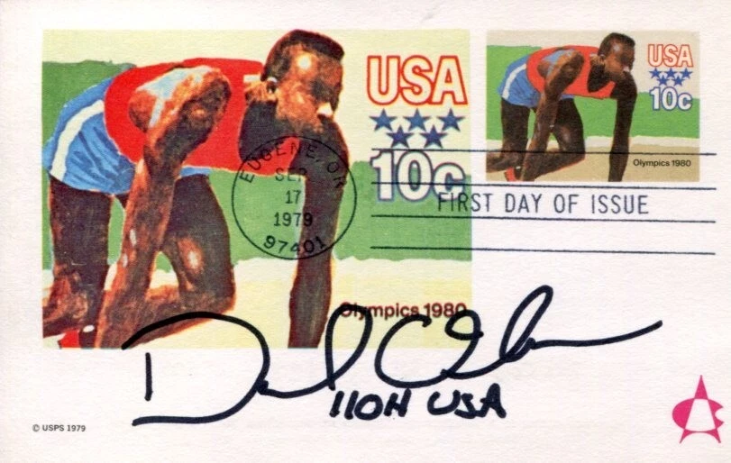 David Oliver US Olympic Bronze Hurdler Track Field Howard U Signed Autograph FDC
