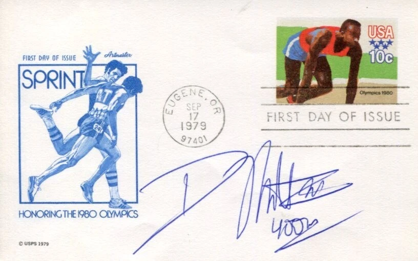 David Nevill US Olympic Gold Bronze Sprinter Track Field Signed Autograph FDC
