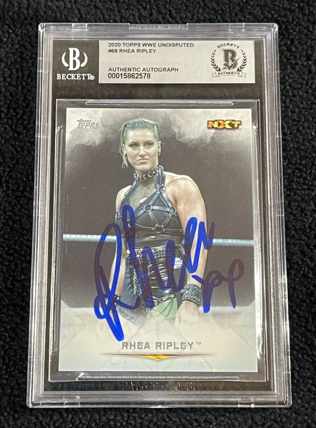 Rhea Ripley Signed 2020 Topps Undisputed WWE Rookie Card Beckett Auto Grade 10
