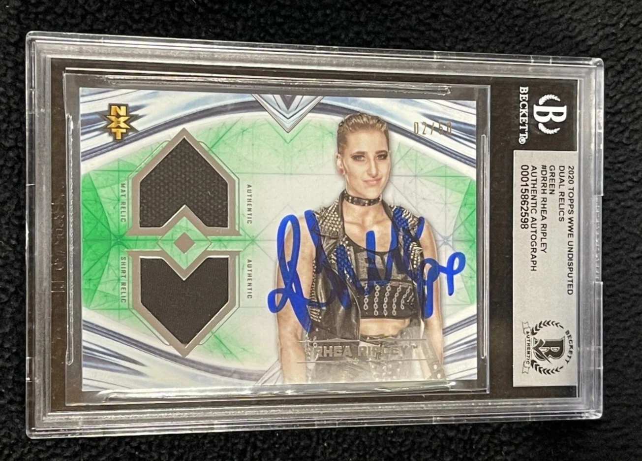 Rhea Ripley Signed 2020 Topps Undisputed Relics Rookie Card BAS Auto Grade 10
