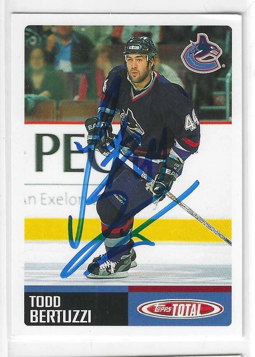 Todd Bertuzzi Signed 2003 Topps Total Vancouver Canucks Checklist Card #29

