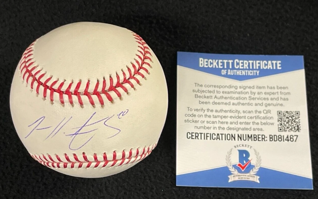 Lucas French Signed Detroit Tigers OML Baseball Beckett COA

