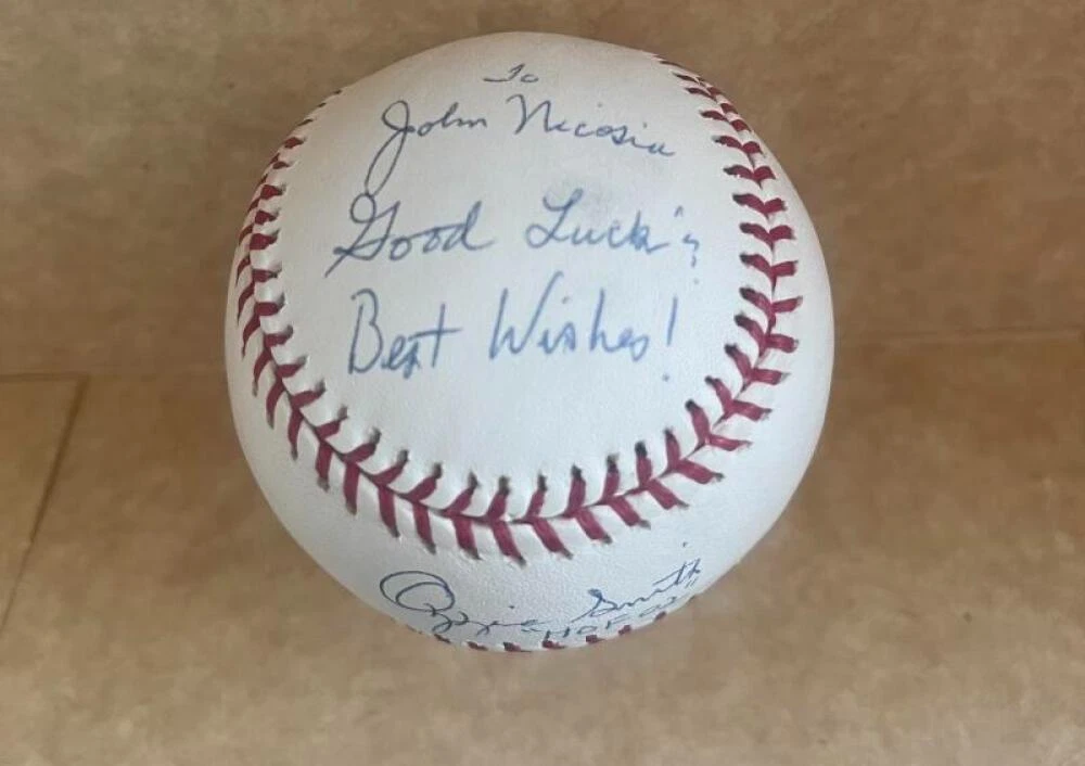 OZZIE SMITH HOF 02 PERSONALIZED GOOD LUCK SIGNED AUTO M.L. BASEBALL BECKETT AUT
