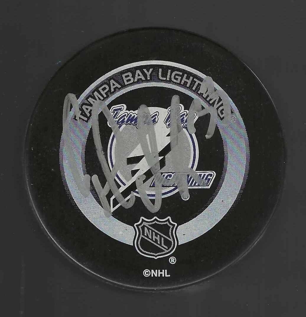 Fredrik Modin Signed Tampa Bay Lightning Official Game Puck
