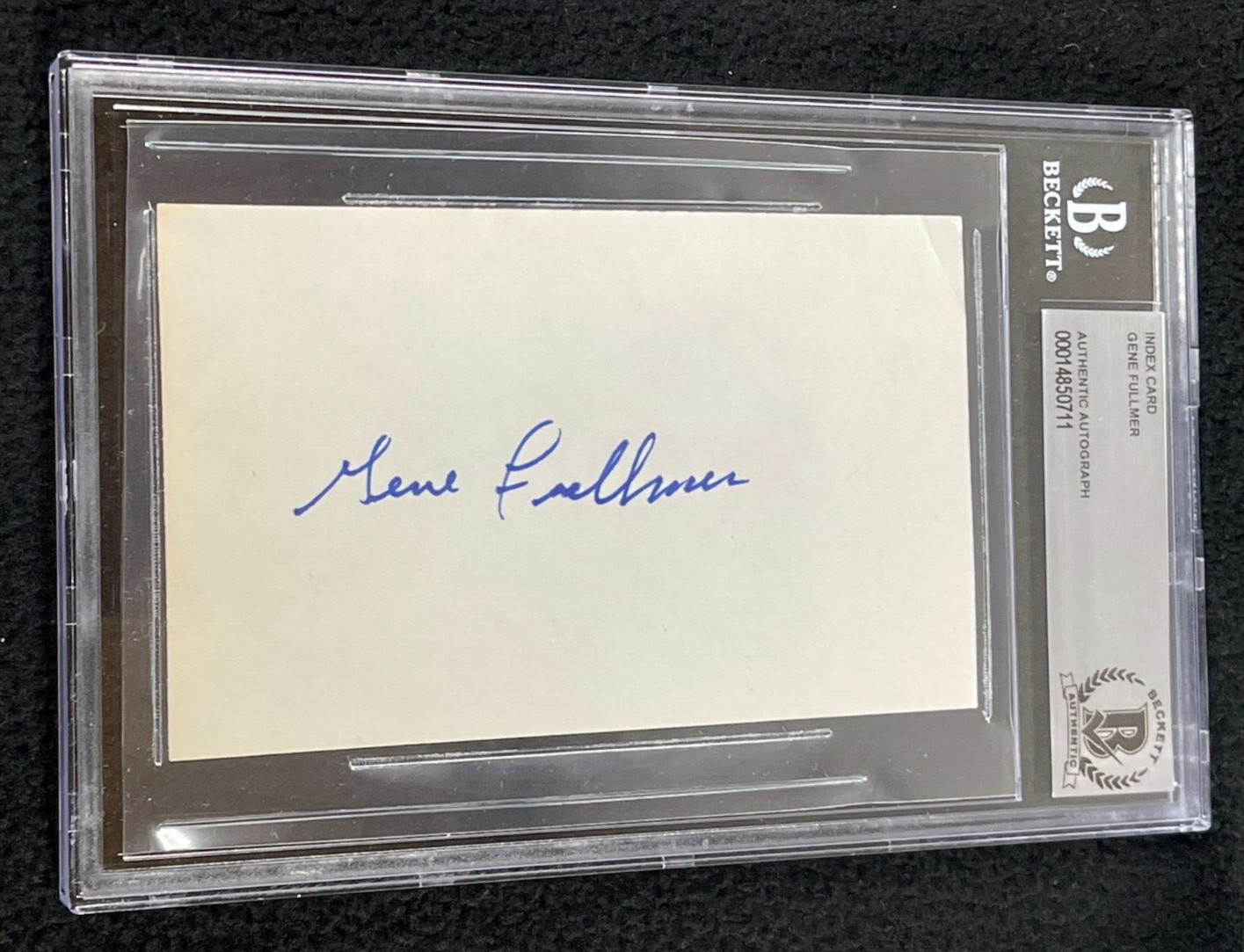 Gene Fulmer Signed Index Card Beckett Certified Boxing Legend
