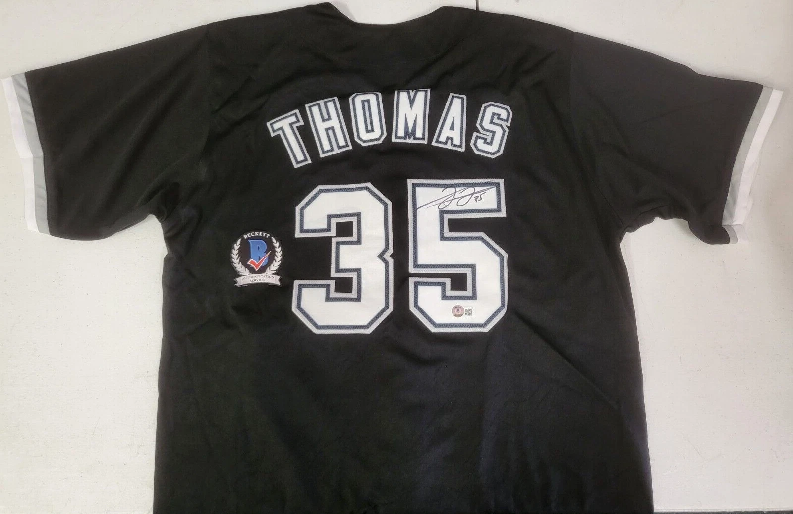 FRANK THOMAS #35 CHICAGO WHITE SOX SIGNED AUTOGRAPHED JERSEY SIZE XL BECKETT
