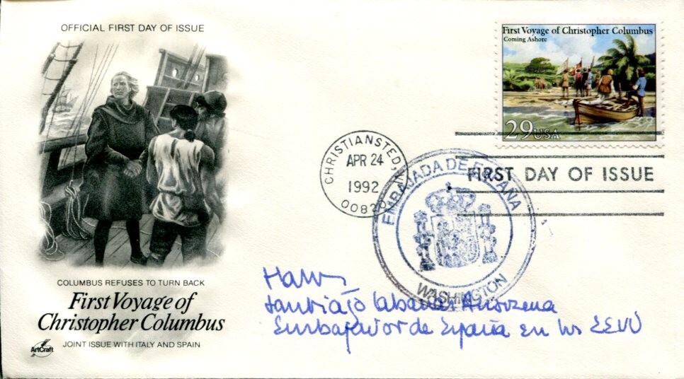 Santiago Cabanas Spain Ambassador United States Czech Repub Signed Autograph FDC
