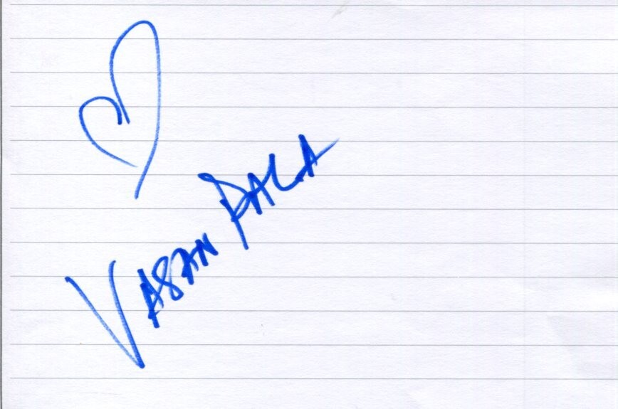 Vasan Bala Bollywood Director Mard Ko Dard Nahin Hota Rare Signed Autograph
