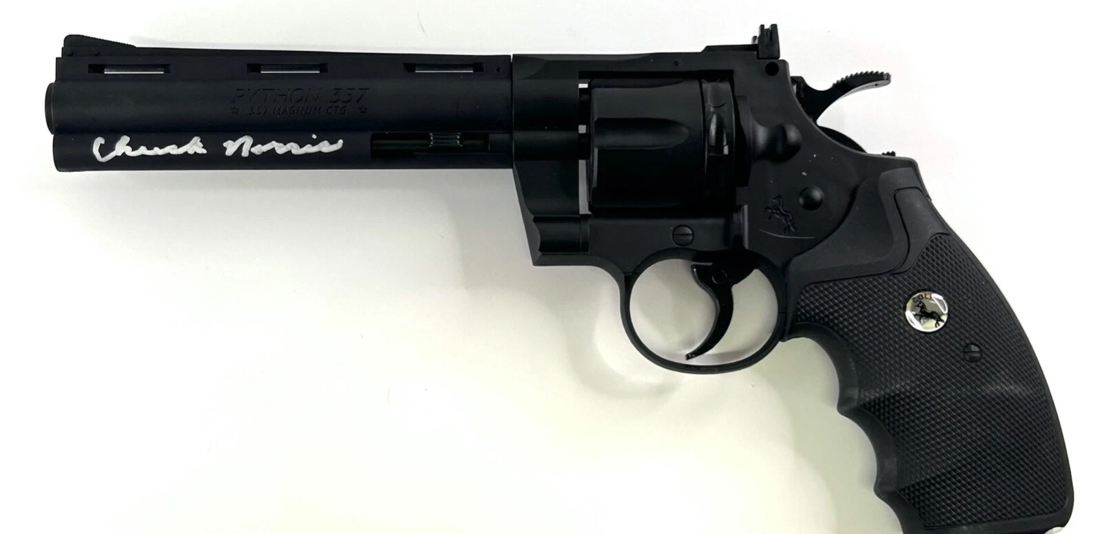 CHUCK NORRIS Signed Autograph BB Colt Revolver Gun JSA 104 Walker Texas Ranger
