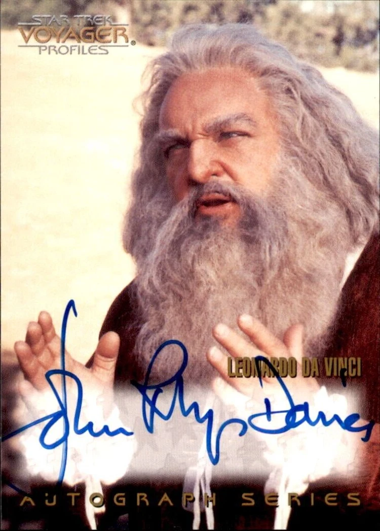 John Rhys-Davies As Leonardo Da Vinci Star Trek Voyager Autograph Card A19
