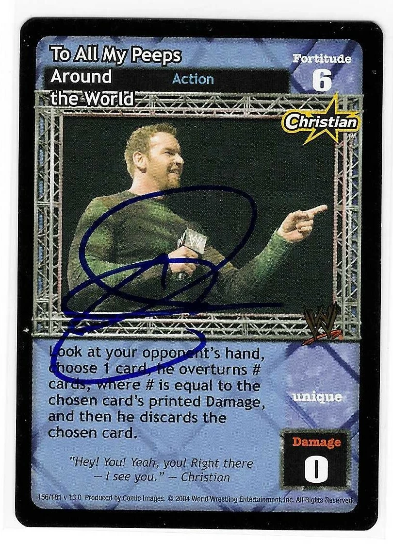 Christian Signed 2004 WWE Raw Deal Game Card
