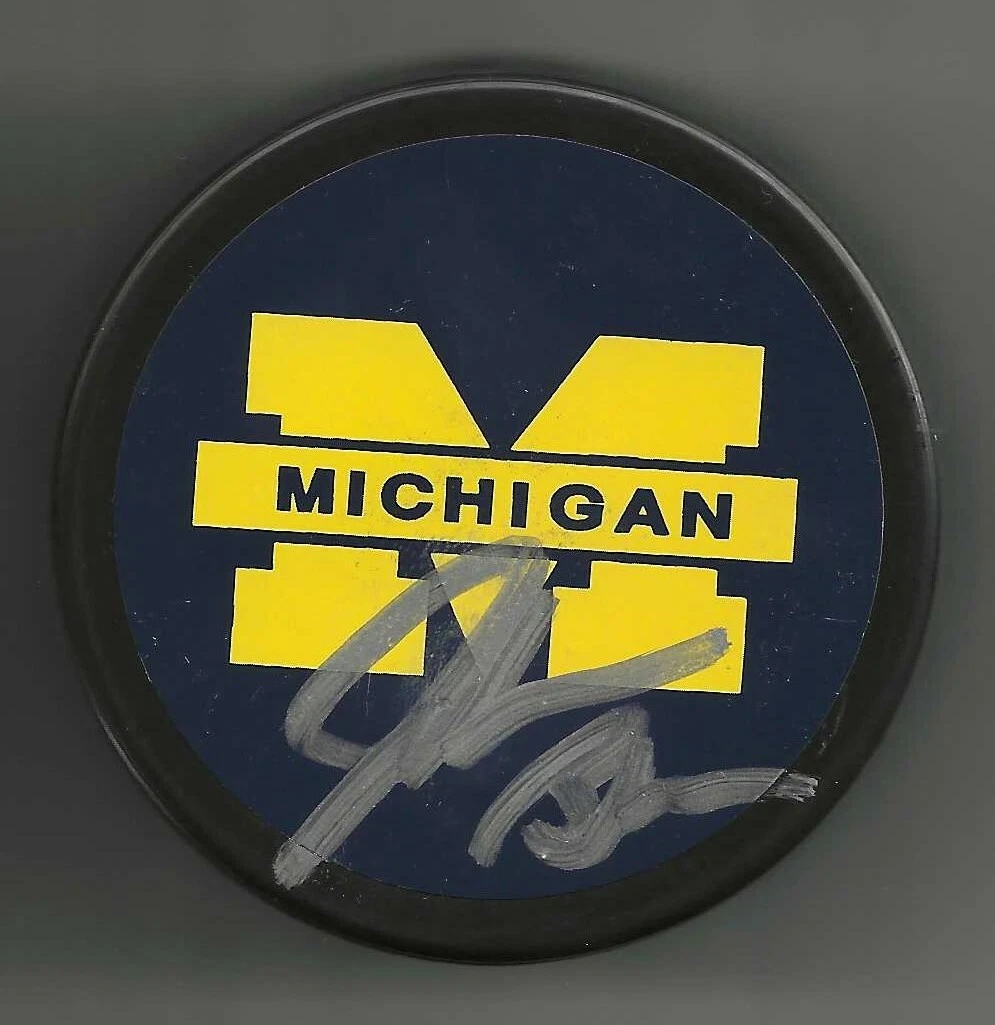 John Blum Signed Michigan Wolverines Puck Washington Capitals Boston Bruins
