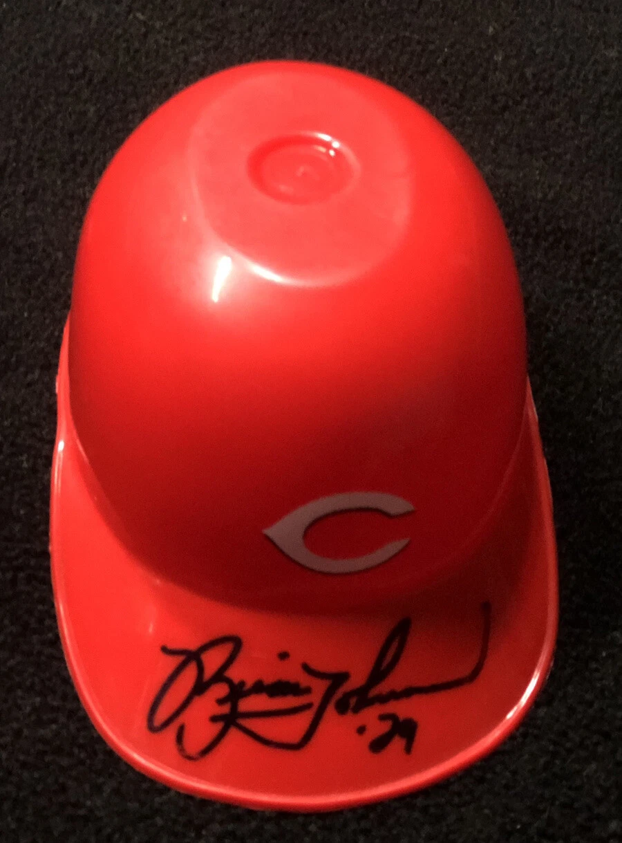 Brian Johnson Signed Cincinnati Reds Mini Batting Helmet
