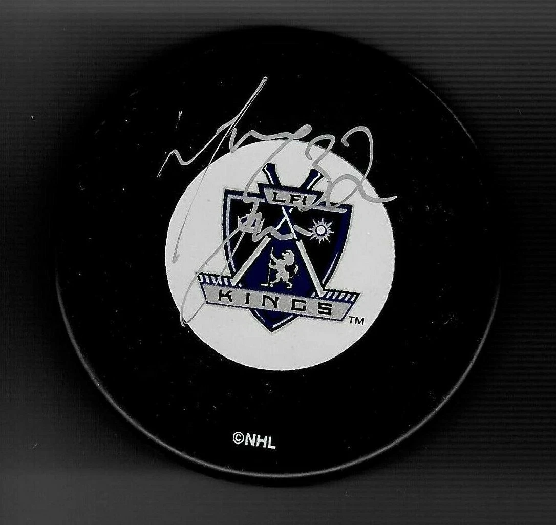 Manny Legace Signed Los Angeles Kings Puck
