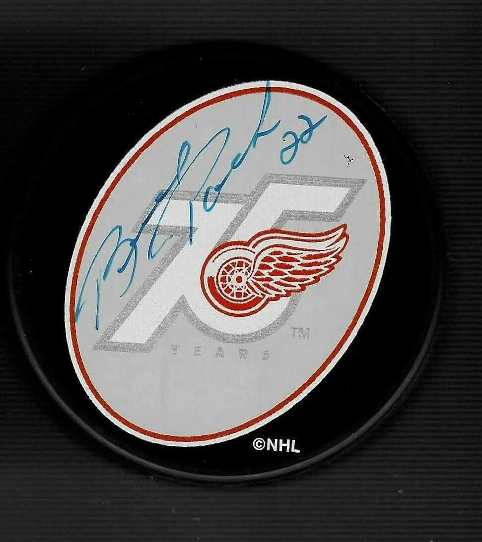 Brad Park Signed Detroit Red Wings 75th Anniversary Puck
