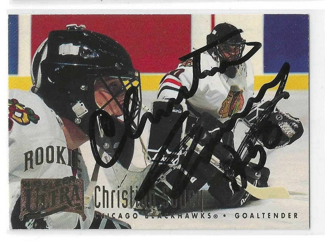Christiann Soucy Signed 1994/95 Fleer Ultra Rookie Card #224 Chicago Blackhawks
