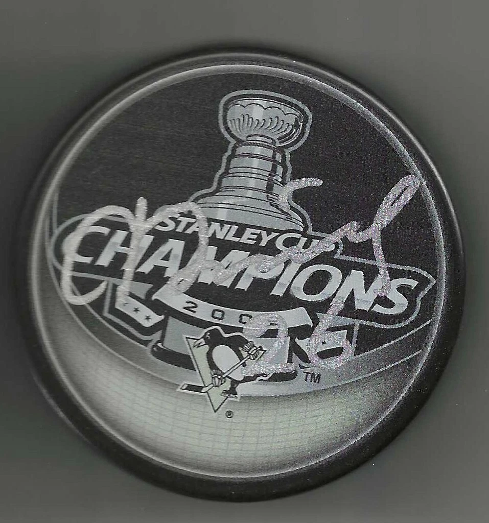 Ruslan Fedotenko Signed Pittsburgh Penguins 2009 Stanley Cup Champions Puck
