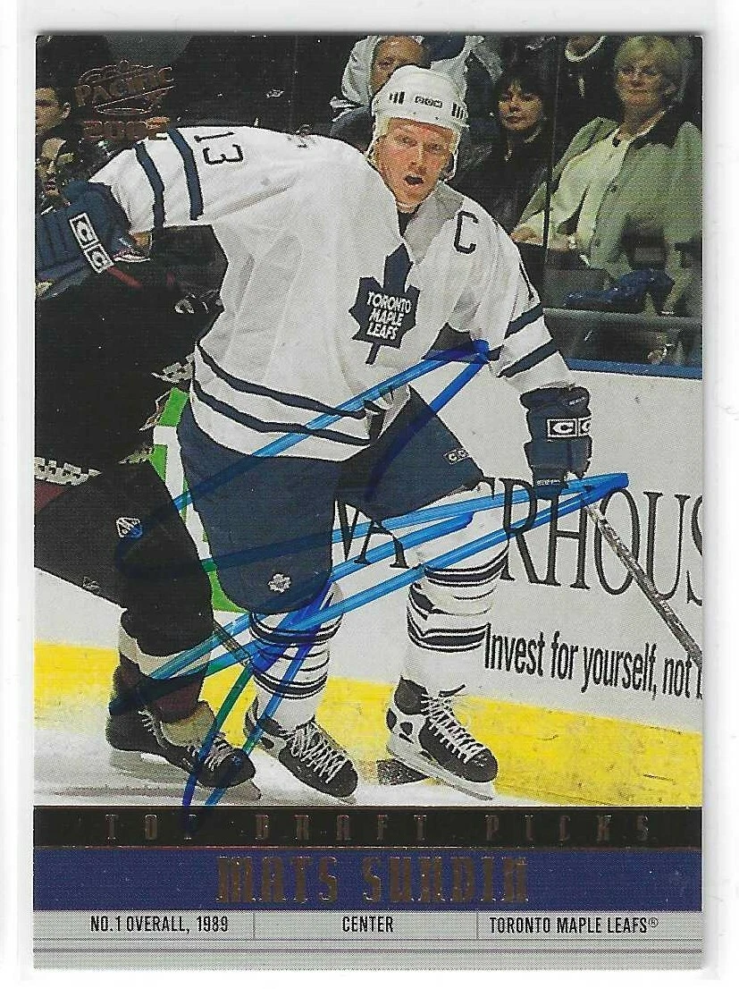 Mats Sundin Signed 2002 Pacific Card #7 Toronto Maple Leafs

