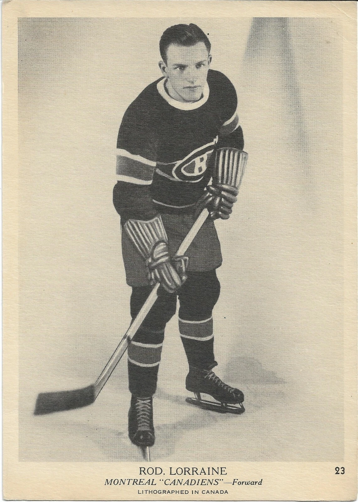 Rod Lorraine 1939-40 O-Pee-Chee Card #23 Montreal Canadiens
