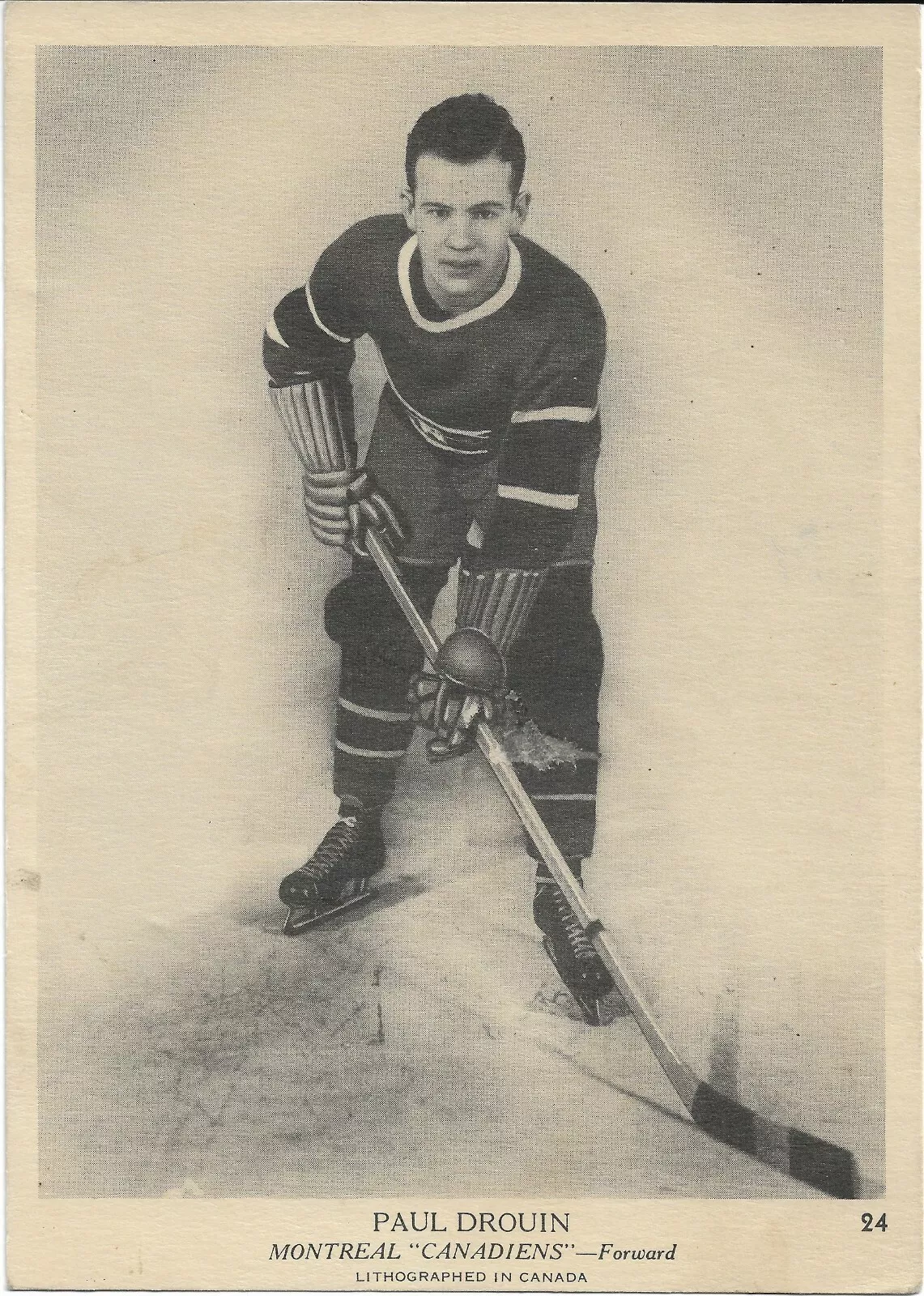 Paul Polly Drouin 1939-40 O-Pee-Chee Card #24 Montreal Canadiens
