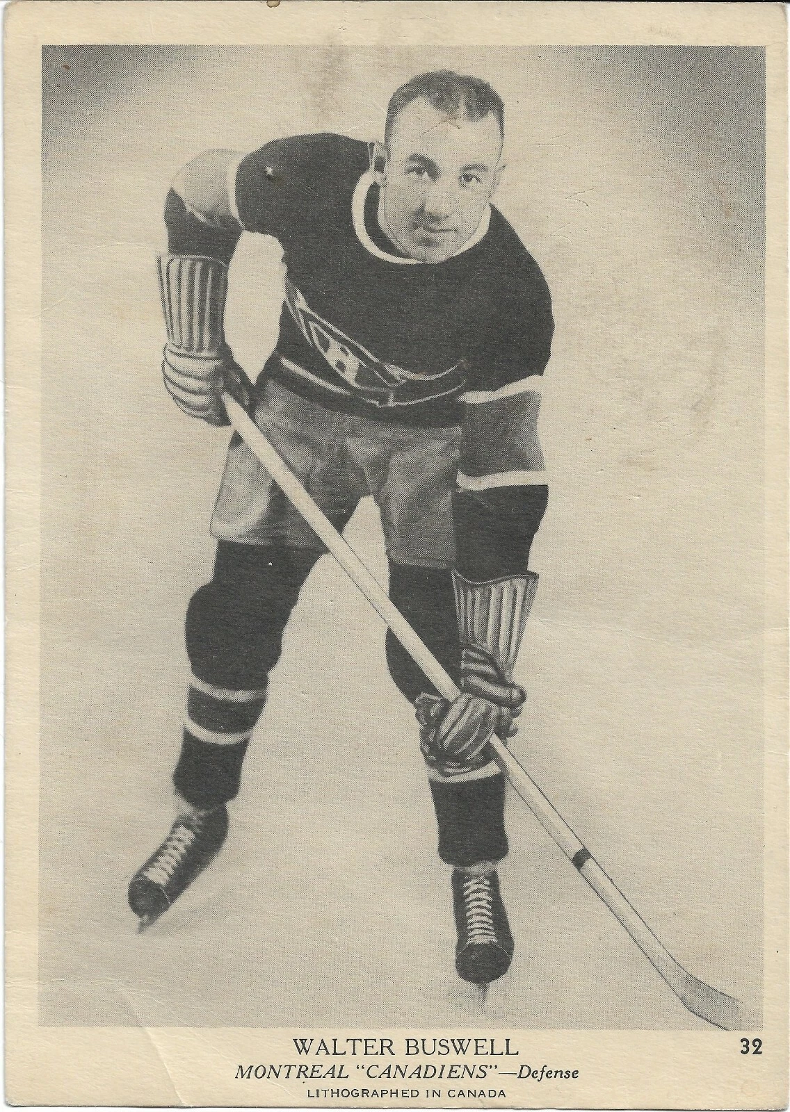 Walter Buswell 1939-40 O-Pee-Chee Card #32 Montreal Canadiens
