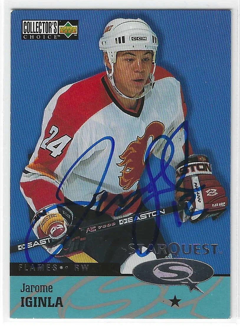 Jarome Iginla Signed 1997/98 Upper Deck Star Quest Card SQ12 Calgary Flames
