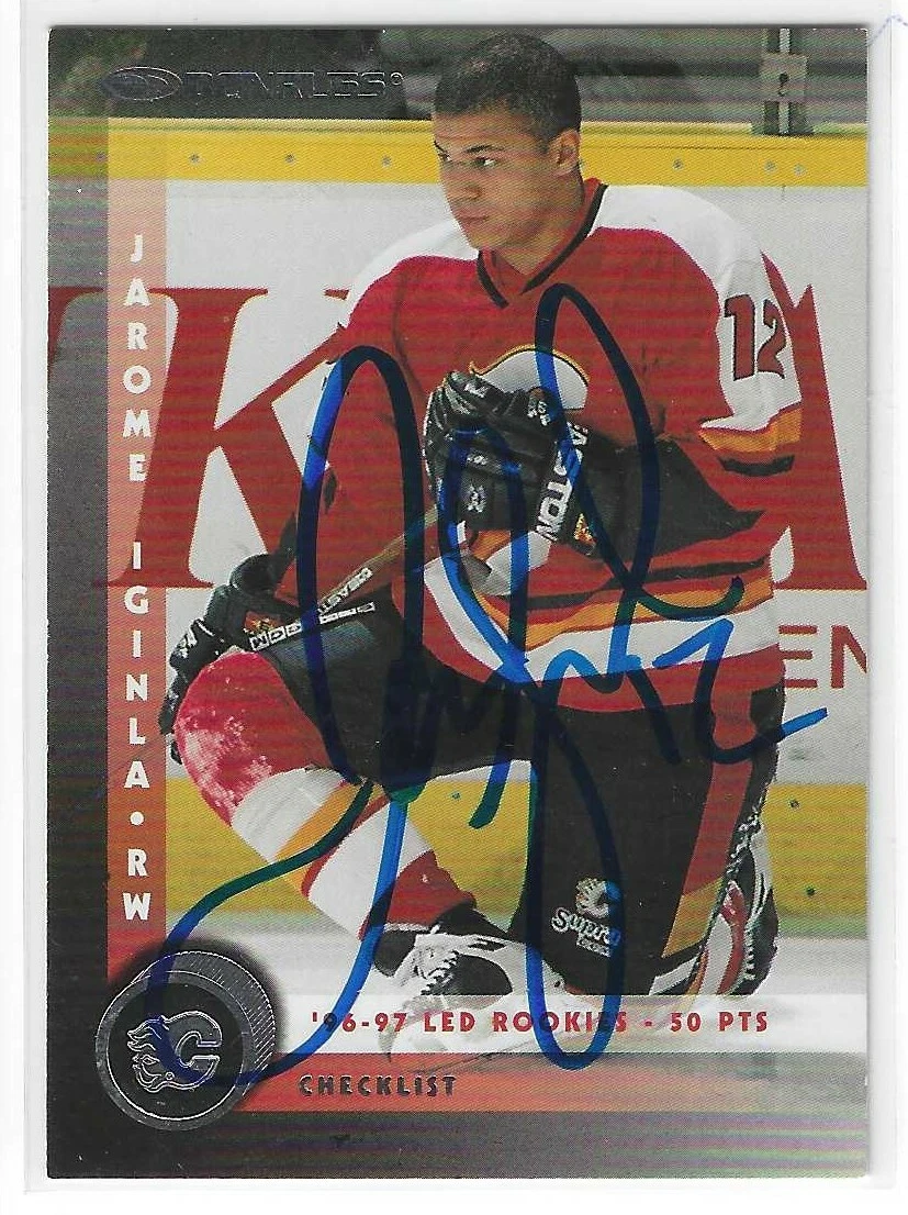 Jarome Iginla Signed 1997/98 Donruss Checklist Card #226 Calgary Flames
