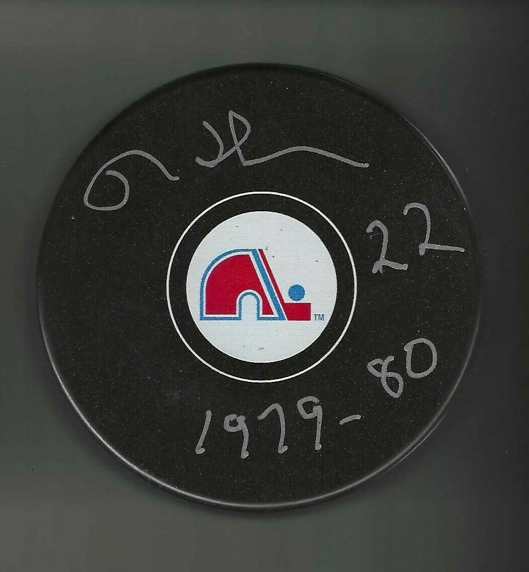 Reg Thomas Signed & Inscribed Quebec Nordiques Puck
