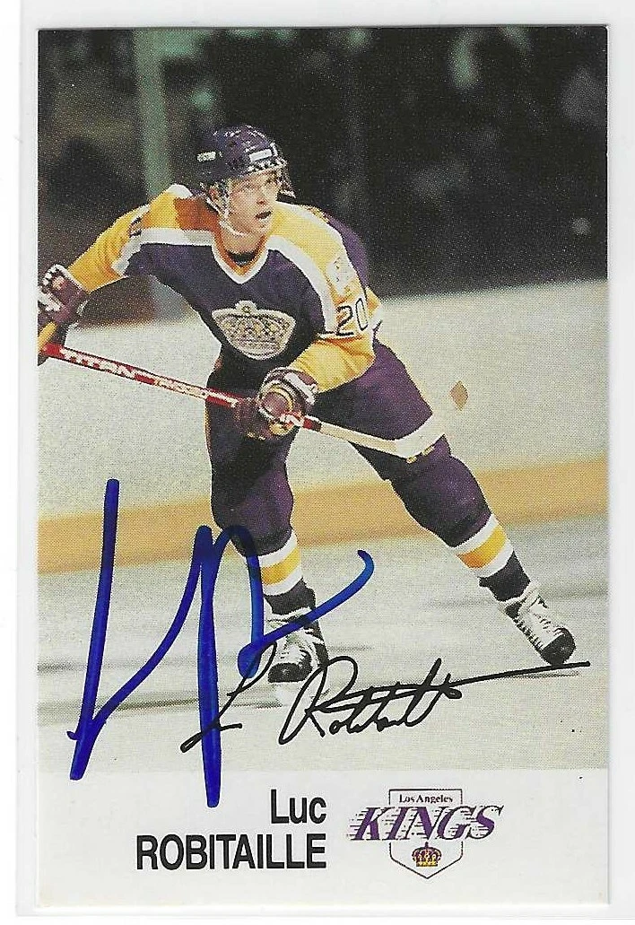 Luc Robitialle Signed 1988/89 Esso All-Star Collection Card Los Angeles Kings

