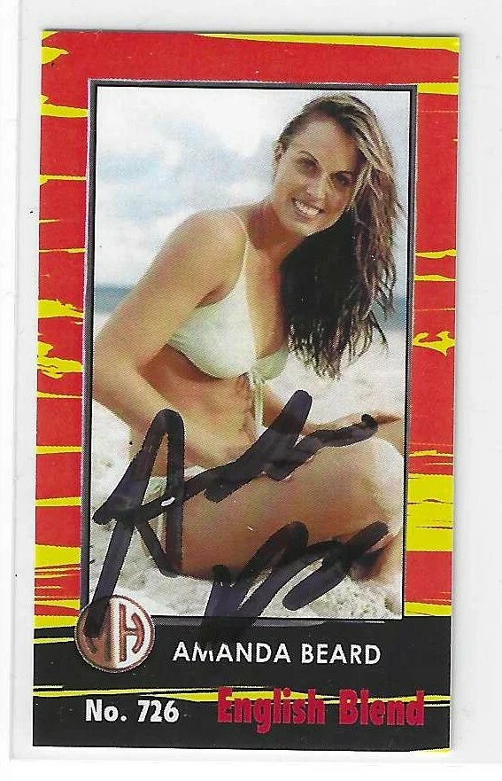 USA Olympic Swimmer Amanda Beard Signed Millhouse Tobacco Products Card #1/3
