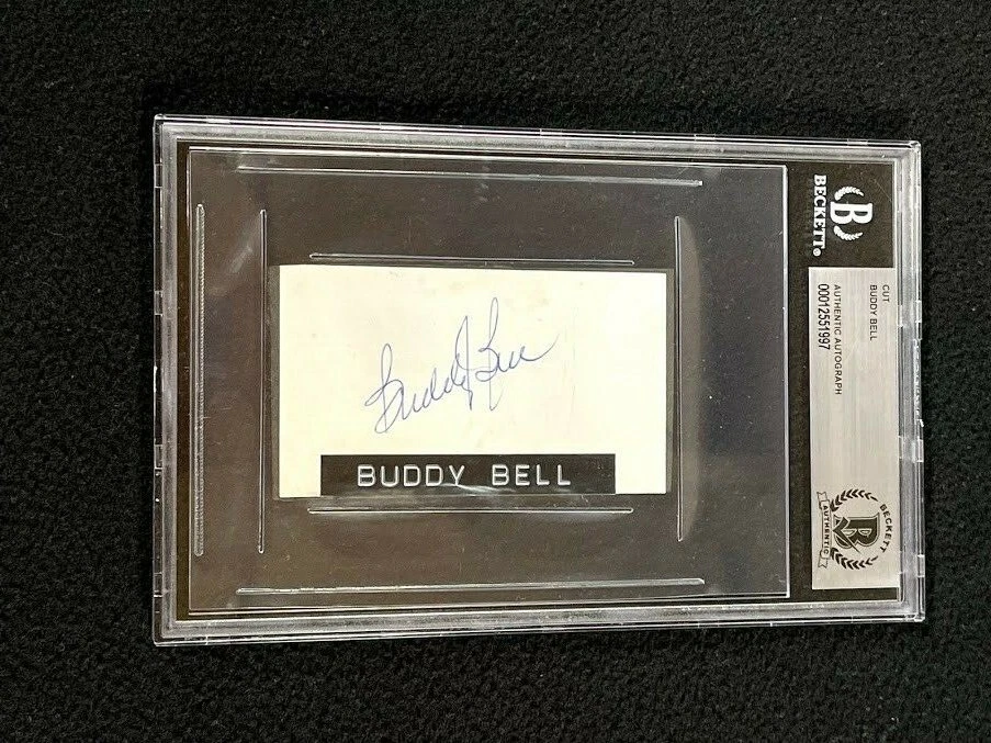 Buddy Bell Signed Beckett Certified Cut Autograph Indians Rangers Reds Astros
