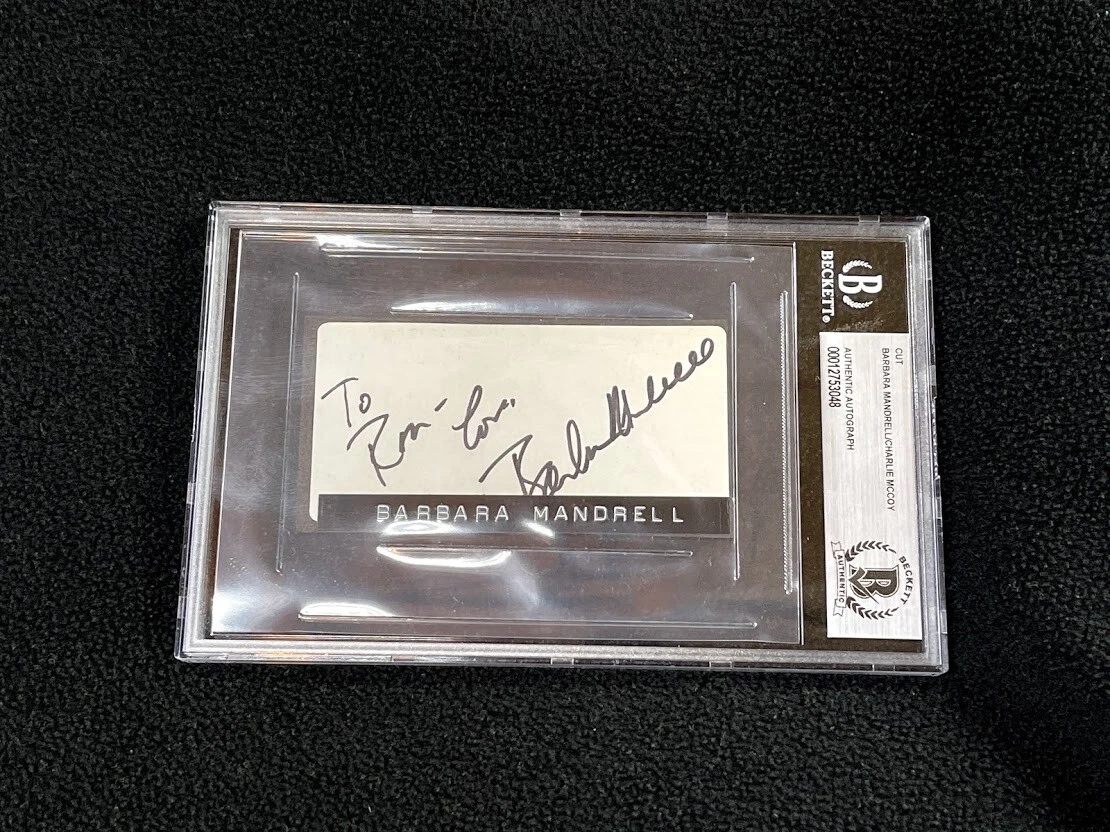 Barbara Mandrell & Charlie McCoy Signed Beckett Certified Cut Autograph To Ron
