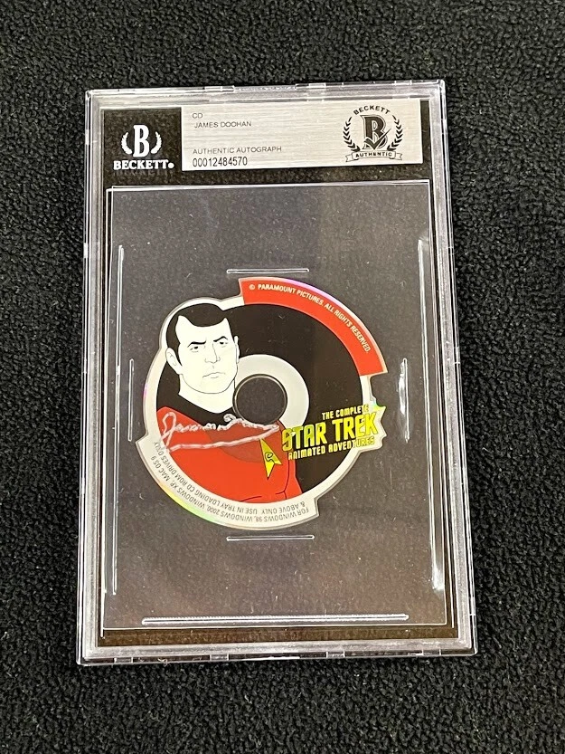 James Doohan Signed Beckett Certified Star Trek Animated Series CD-ROM Disc
