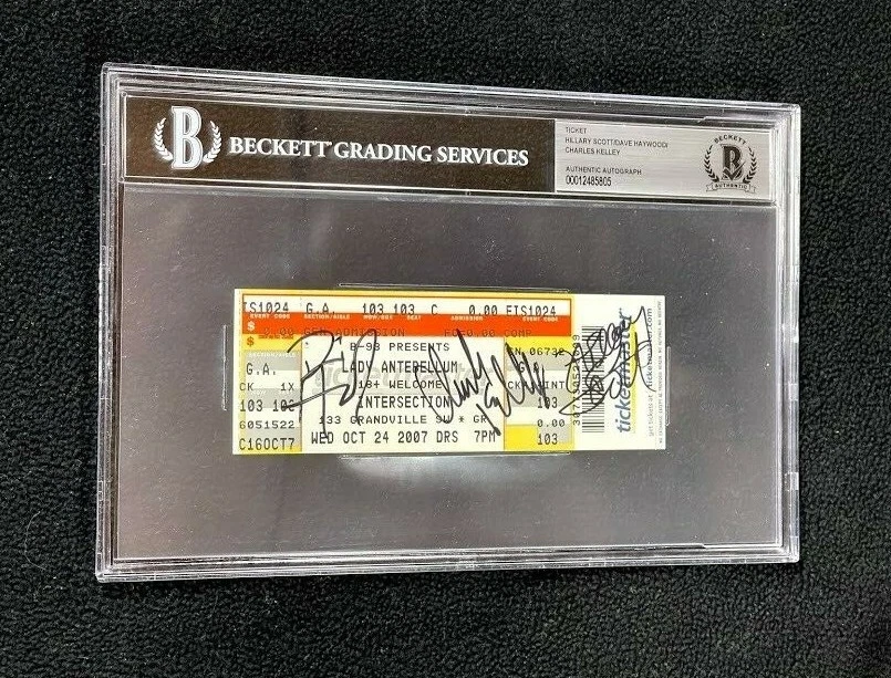 Lady Antebellum Concert Ticket Signed by All 3 Band Members Beckett Certified
