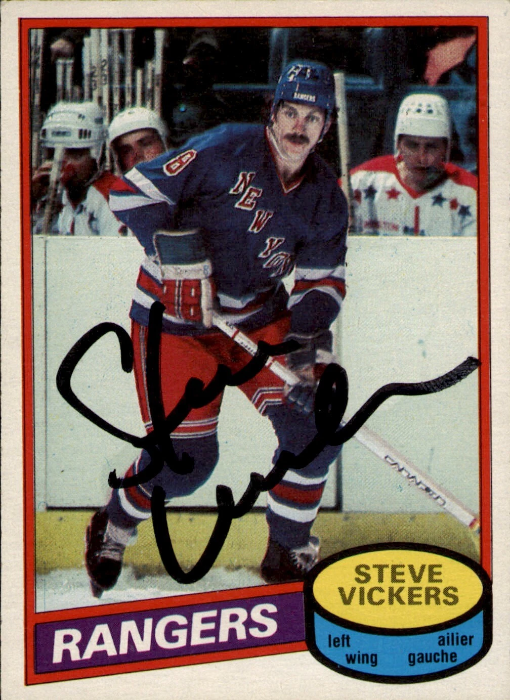 Steve Vickers Signed 1980-81 O-Pee-Chee Card #23 New York Rangers
