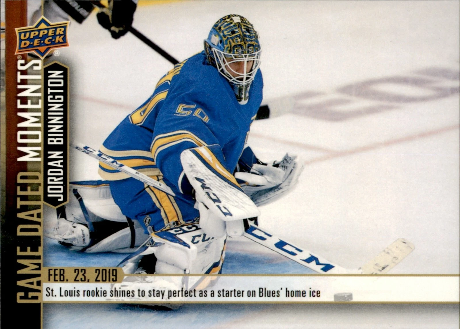 Jordan Binnington 2018-19 Upper Deck Game-Dated Moments Card #63 St. Louis Blues
