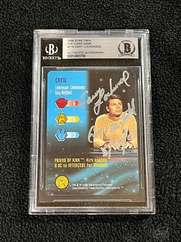 Gary Lockwood Singed 1996 Star Trek Card Game Card #118 Beckett Authenticated
