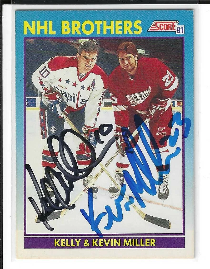 Kelly & Kevin Miller Signed 1991/92 Score Canadian English NHL Brothers Card 339
