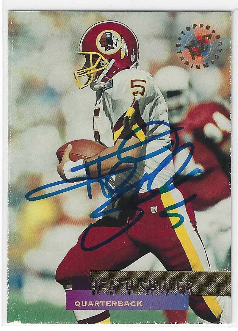 Heath Shuler Signed 1995 Topps Stadium Club Card #302 Washington Redskins
