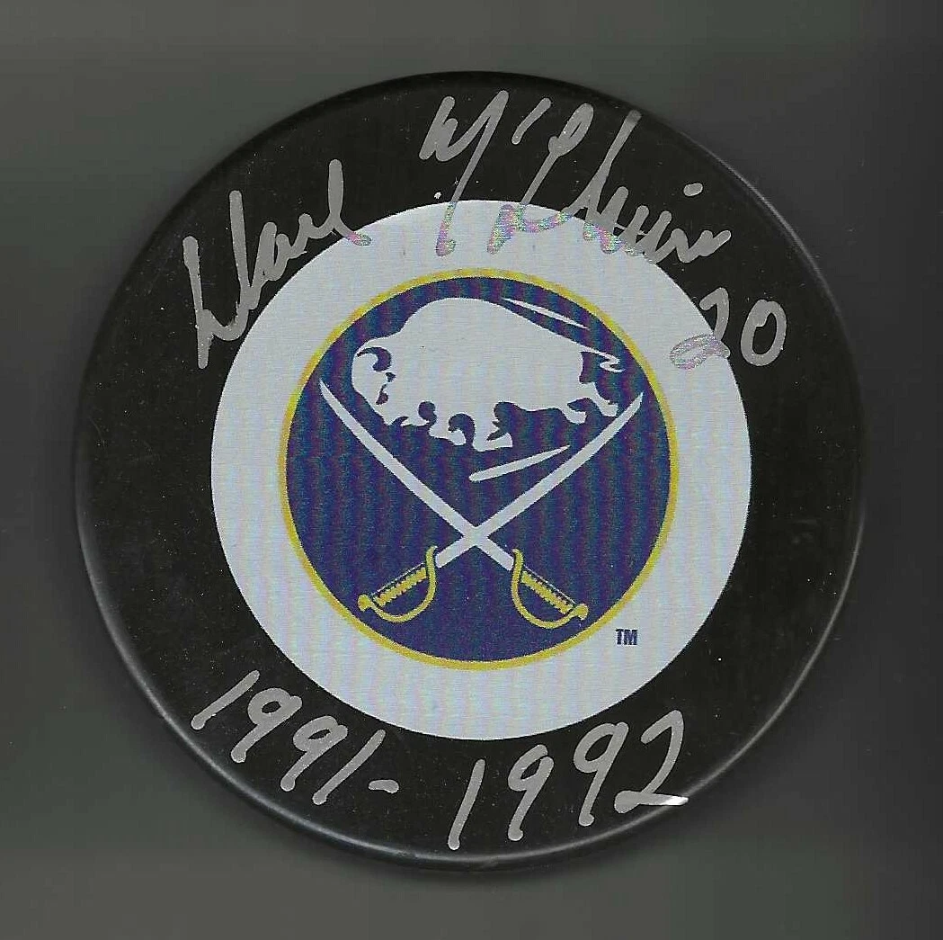 Dave McLlwain Signed & Inscribed Buffalo Sabres Puck
