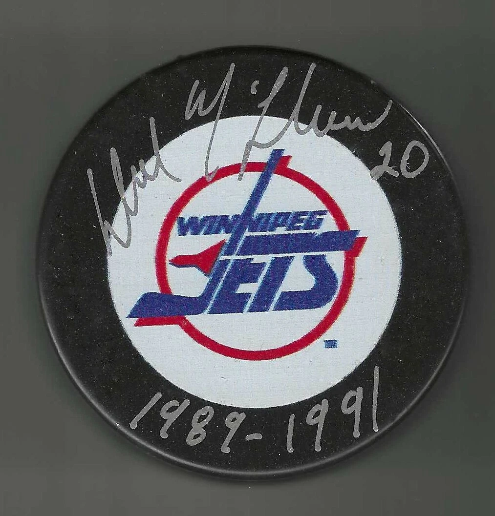 Dave McLlwain Signed & Inscribed Winnipeg Jets Puck
