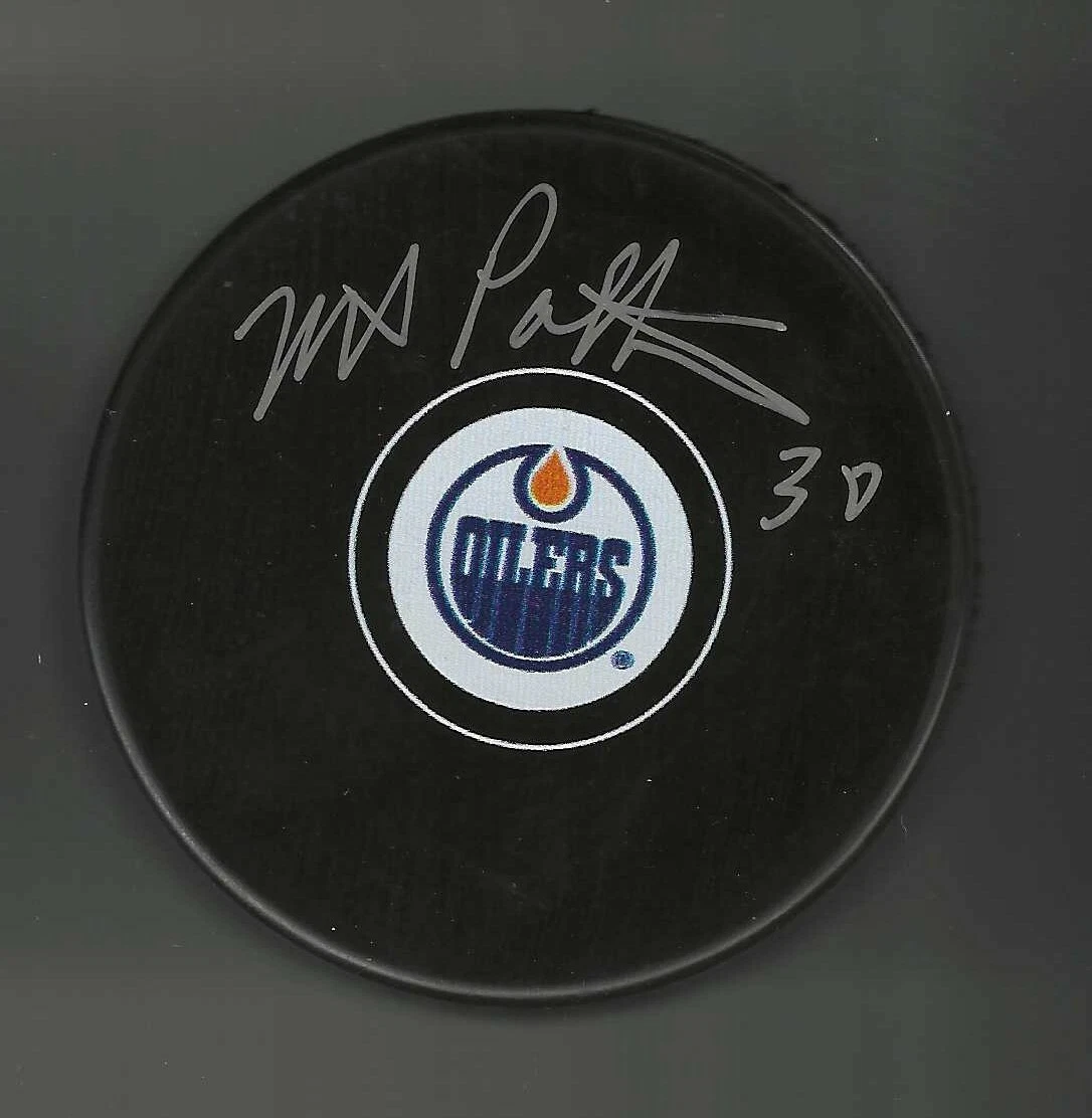 Mike Palmateer Signed Edmonton Oilers Puck
