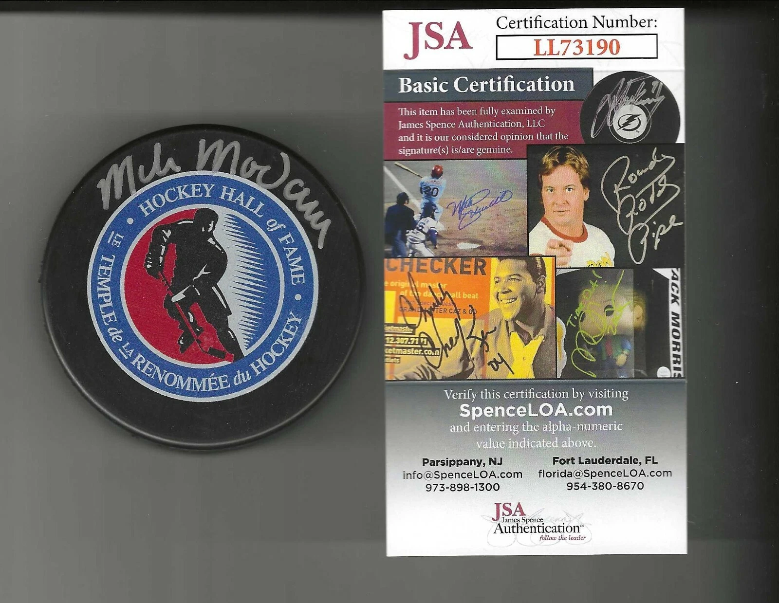 Mike Modano Signed Hockey Hall Of Fame Puck JSA COA Dallas Stars Red Wings North
