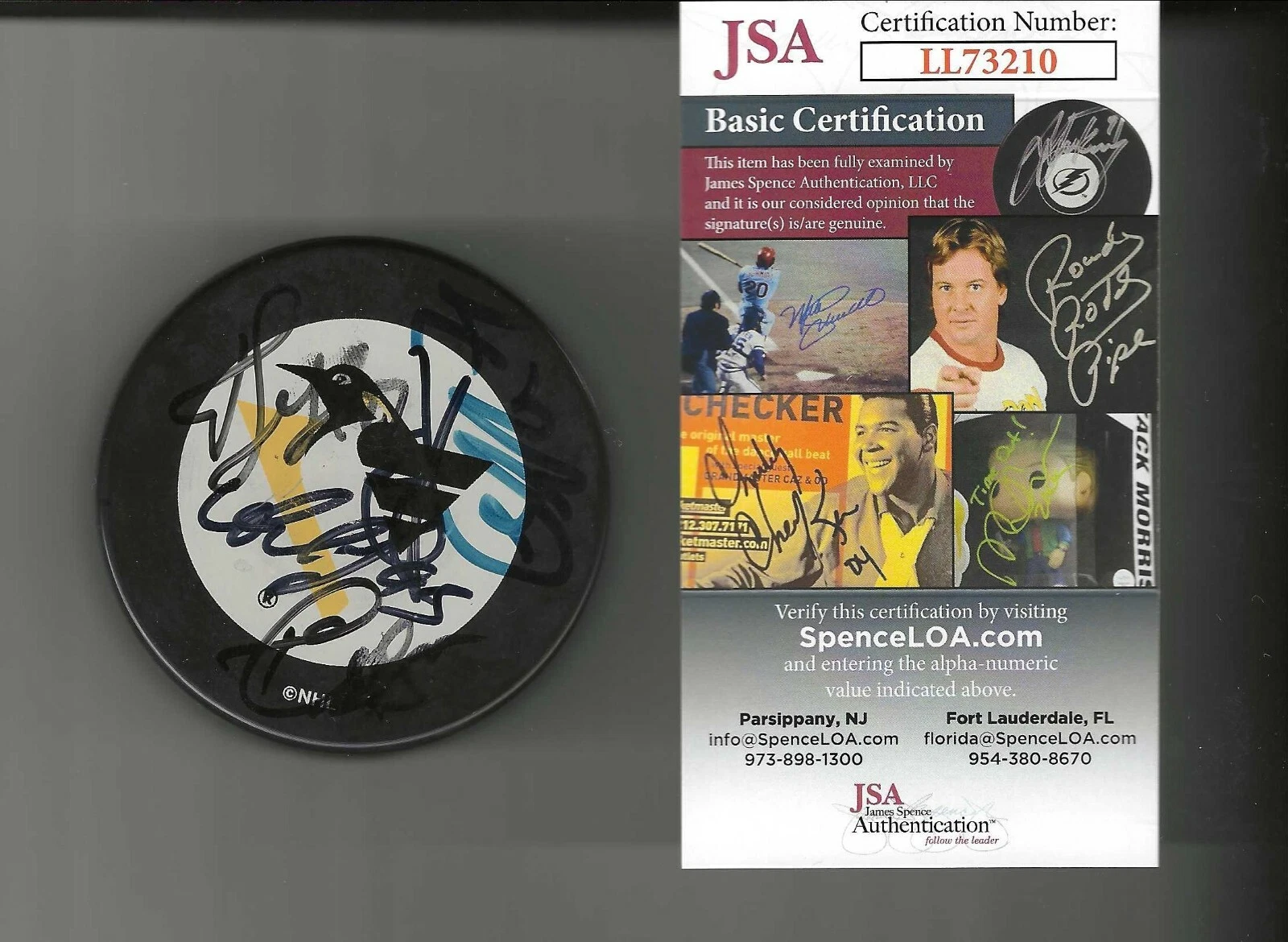 Pittsburgh Penguins Puck Sigmed By Kovalev Slegr Morozov & Olausson JSA COA
