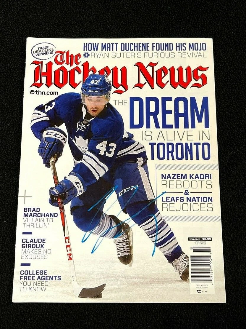 Nazem Kadri Signed The Hockey News Magazine Toronto Maple Leafs
