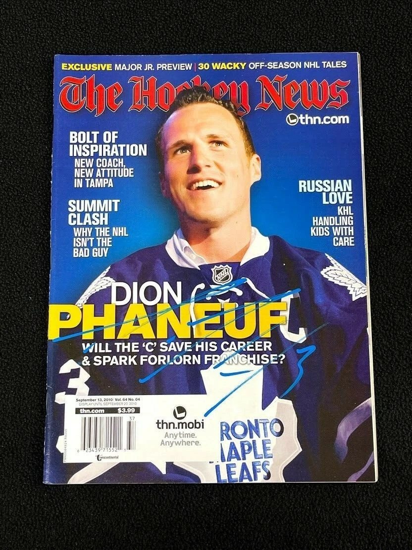 Dion Phaneuf Signed The Hockey News Magazine Toronto Maple Leafs
