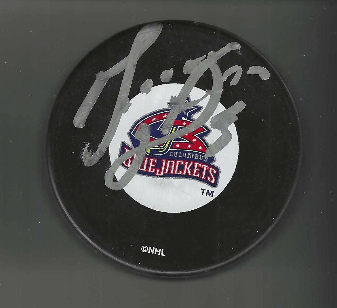 Grant Marshall Signed Columbus Blue Jackets Original Logo Puck
